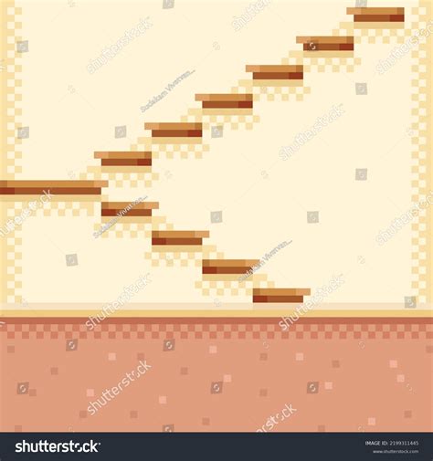 Stairs Pixel Art Vector Illustration Stock Vector Royalty Free