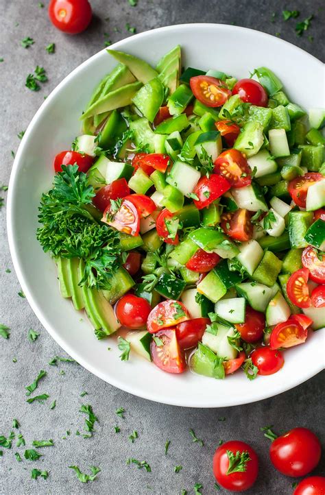 Healthy Tomato Cucumber Avocado Salad Recipe Peas And Crayons