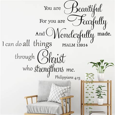 Buy 2 Pieces Vinyl Christian Quotes Wall Stickers Decal Beautiful Bible