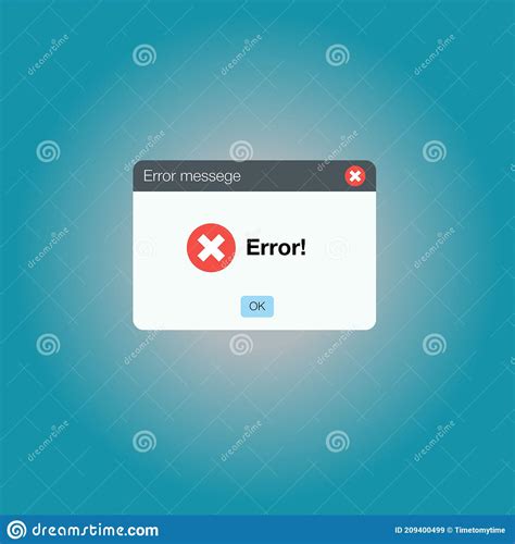 Error Message Computer Window Alert Popup Stock Vector Illustration
