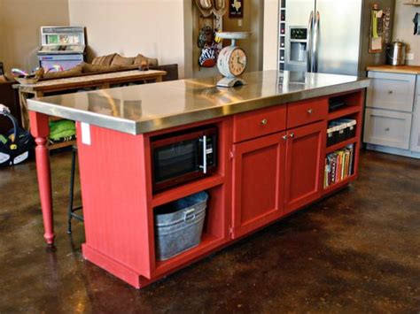 Maybe you would like to learn more about one of these? DIY Red Kitchen Island With Stainless Steel Countertop | HGTV
