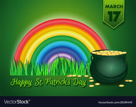 Green Banner For Happy St Patricks Day Royalty Free Vector