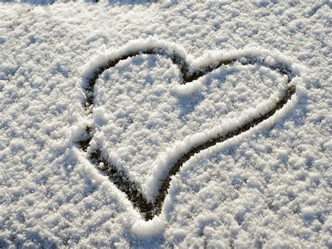 Snow Heart Snow Winter Love Stock Images Free