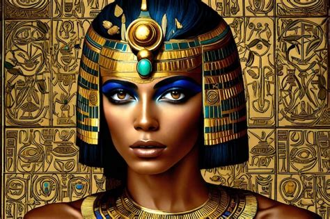 Premium Photo Portrait Of A Beautiful Egyptian Woman With Golden Makeup