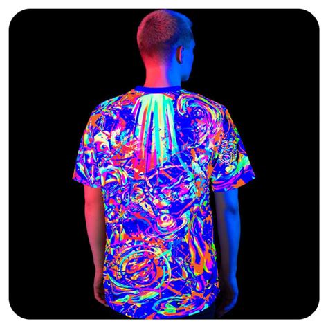 Blacklight T Shirt Glow In Uv Fluorescent Cosmic Color