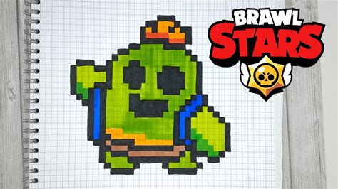 Dessin Facile Pixel Art Comment Dessiner Spike Brawl Stars Youtube My