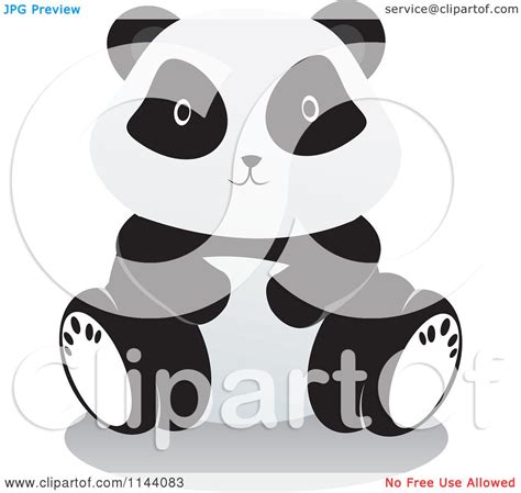 Cartoon Of A Cute Panda Sitting Royalty Free Vector Clipart By