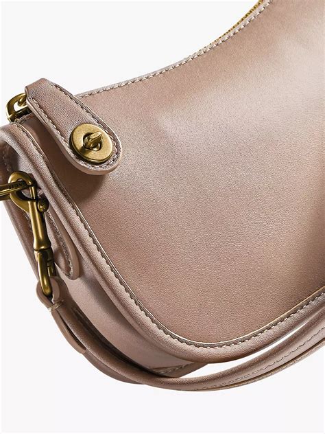 Coach Swinger 20 Leather Shoulder Bag Taupe At John Lewis And Partners