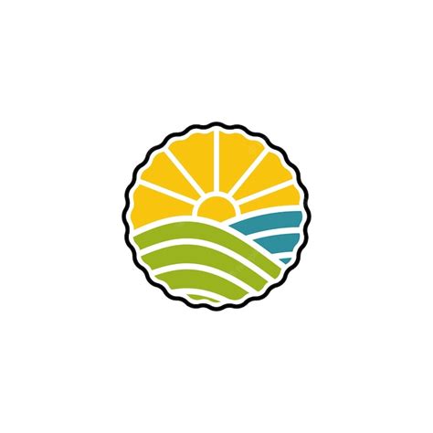 Premium Vector Sun Farm Field Summer Agriculture Harvest Logo Design