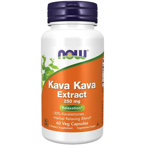 Now Supplements Kava Kava Extract 250 Mg 30 Kavalactones Herbal