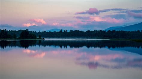 Misty Mountain Lake At Sunrise Photocritique