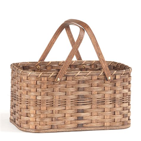 Hand Woven Market Basket With Solid Bottom Irvins Tinware