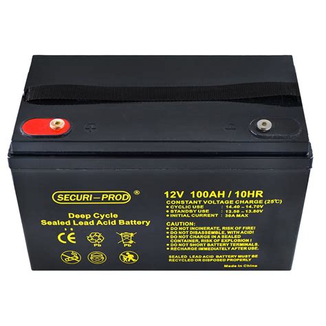 Securi Prod 12v 100ah Rechargeable Deep Cycle Sealed Lead Acid Battery