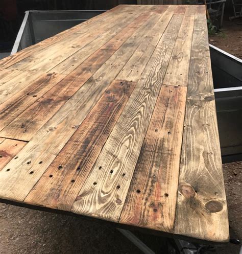 Pismo's plank top is crafted of reclaimed wood, its uneven edges and distressed look celebrating its natural character. Reclaimed Wood Table Tops x 5 | Second Hand Catering ...