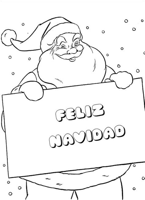 Dibujos De Santa Con Feliz Navidad Para Colorear Para Colorear Pintar