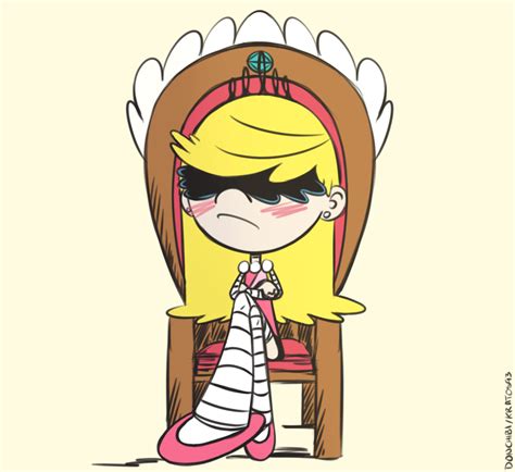 the loud booru post 1775 2016 arms crossed artist donchibi blushing chair character lucy loud