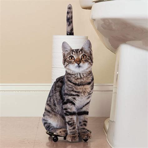 Photorealistic Cat Toilet Paper Paper Towel Holder The Green Head