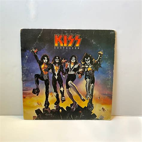 Vintage Vinyl Kiss Destroyer 1976 Lpalbumrecord Rock Etsy