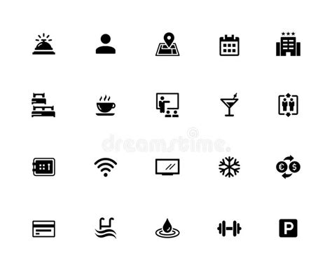 Hotel And Rentals Icons 1 Of 2 32 Pixels Icons White Series Stock