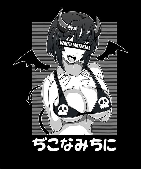 Ahegao Waifu Material Shirt Lewd Devil Anime Girl Cosplay Photograph By