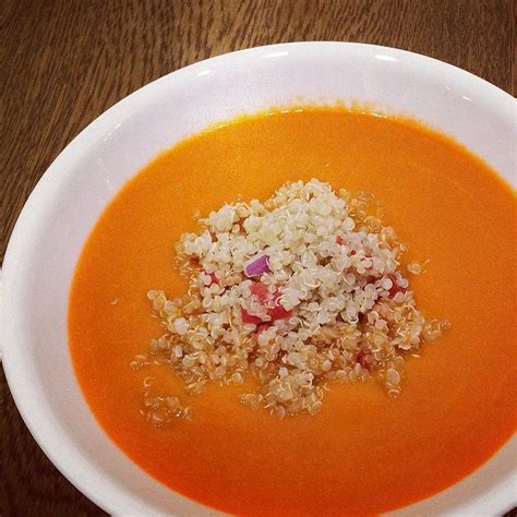 Roasted Red Pepper Soup With Quinoa Salsa Delish The Roasted Flavor