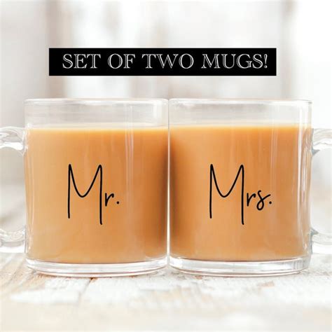 Mr And Mrs Glass Coffee Mug Etsy