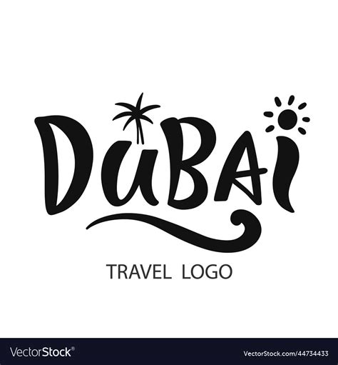 Dubai City Lettering Logotype Royalty Free Vector Image