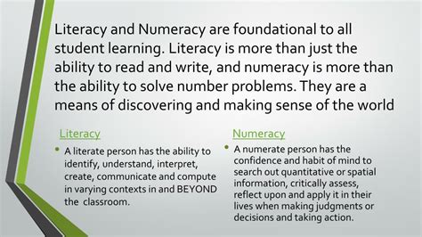 Ppt Literacy And Numeracy Benchmarks Powerpoint Presentation Free