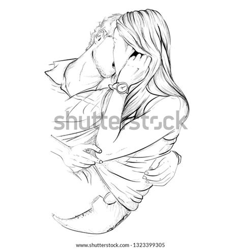 cute couple romantic kissing line art stock vector royalty free 1323399305 shutterstock