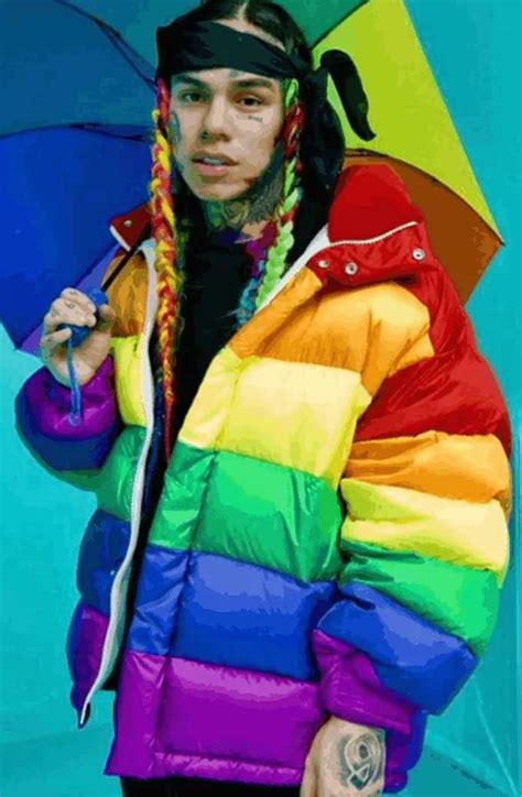 6ix9ine American Rapper Gooba Rainbow Polyester Puffer Jacket