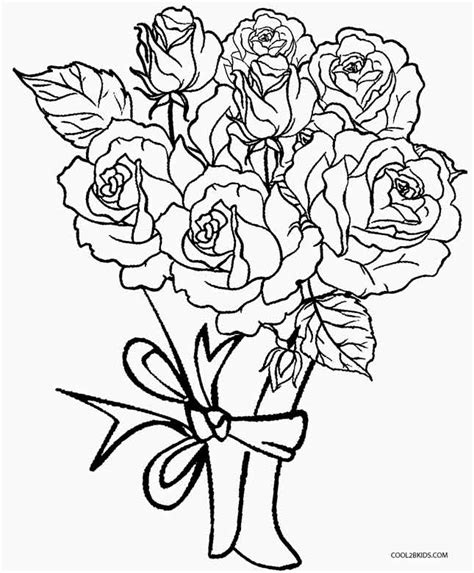 Simple line doodle icon contemporary style design element isolated on white. Printable Rose Coloring Pages For Kids | Cool2bKids