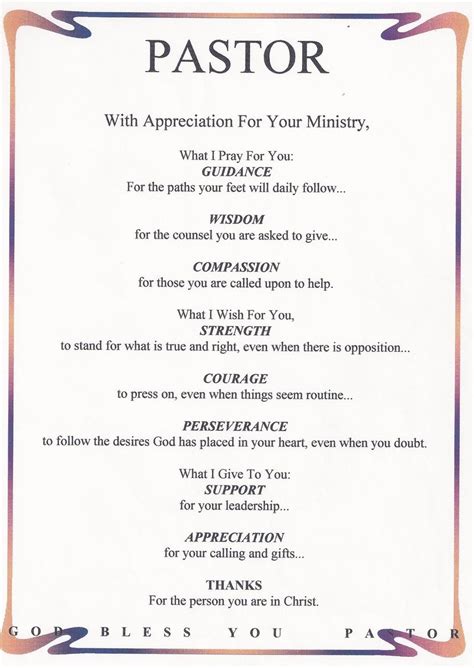 Sample Letter For Pastor Appreciation