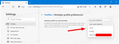 Specify Default Profile To Open Links For Microsoft Edge