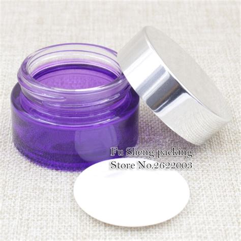 Silvery Cap Purple Glass 20g 30g 50g Glass Jars Cosmetics Glass Cream Jars Cosmetic Cream Bottle