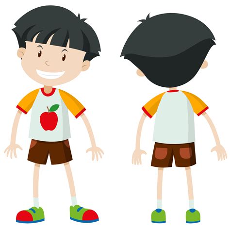 Front And Back Of A Boy 292507 Vector Art At Vecteezy