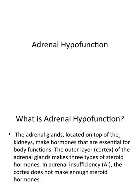Adrenal Hypofunction Pptx 2 Pdf Adrenal Gland Cortisol