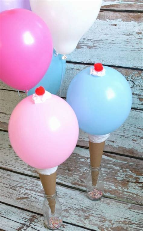 Diy Ice Cream Cone Balloons Pretty My Party Party Ideas Diy Ice