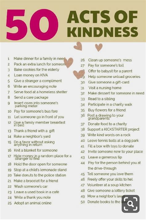 50 Acts Of Kindness Kindness Challenge Random Acts Of Kindness