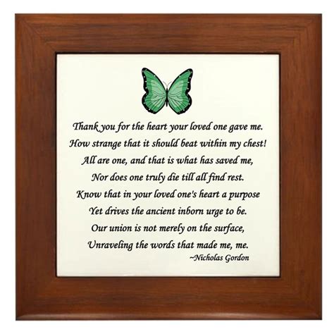 We were also blown away by the donation you made to the national kidney foundation in dad's name. Donor Thank You Poem Framed Tile by donorawareness