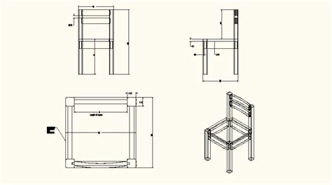 Sitting Chair Detail Plan And Elevation Autocad File Cadbull