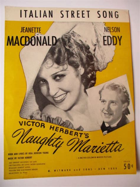 Naughty Marietta 1921 Italian Street Song Macdonaldeddy Sheet Music Ebay