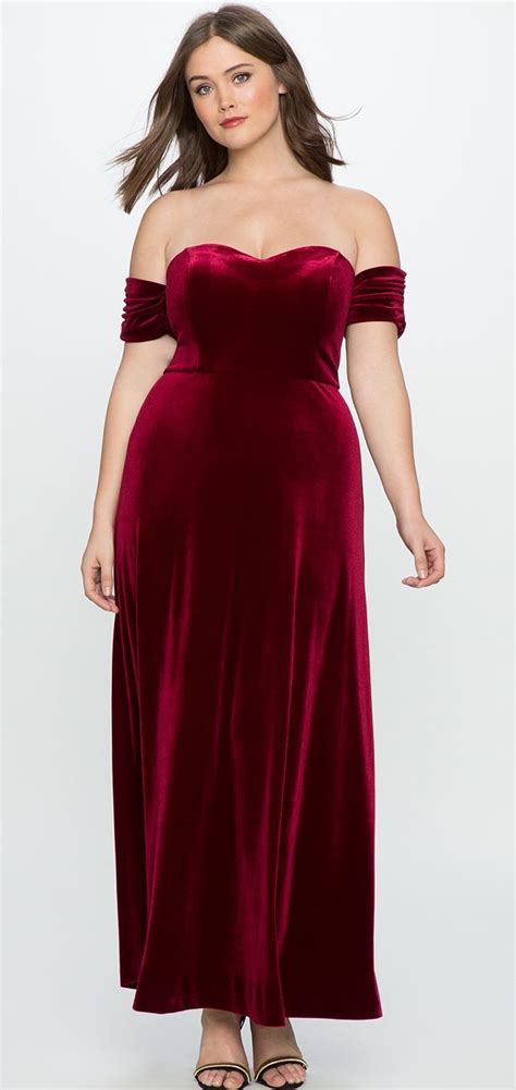 Eloquii Plus Size Velvet Off The Shoulder Gown Velvet Dress Plus Size Plus Size Gowns