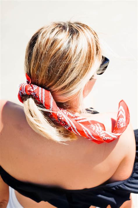 5 Ways To Wear A Bandana Scarf In Your Hair Red White And Denim