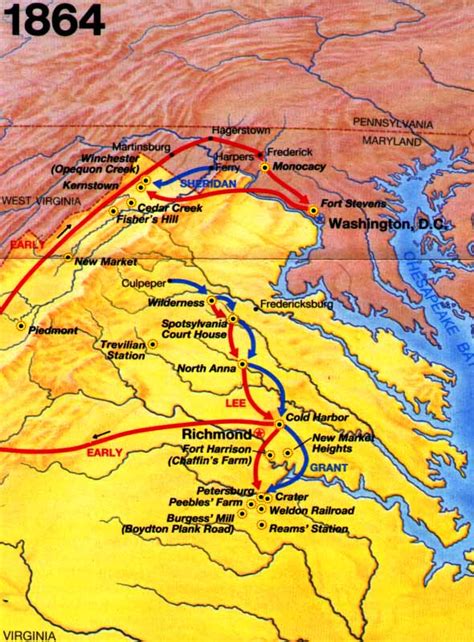 American Civil War All States Map Of Battles