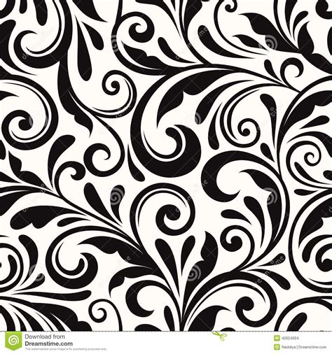Flower Pattern Black And White Vector Floral pattern vector | Floral pattern vector, Vector ...