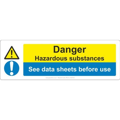 Danger Hazardous Substances See Data Sheets Before Use Sign Jps Online