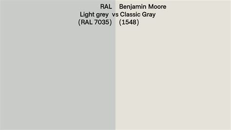 Ral Light Grey Ral Vs Benjamin Moore Classic Gray Side By