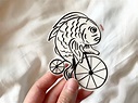 Feminist Sticker Fish Without a Bicycle Vinyl Sticker - Etsy