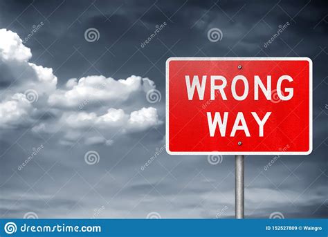 Wrong Way Traffic Sign Information Stock Illustration Illustration