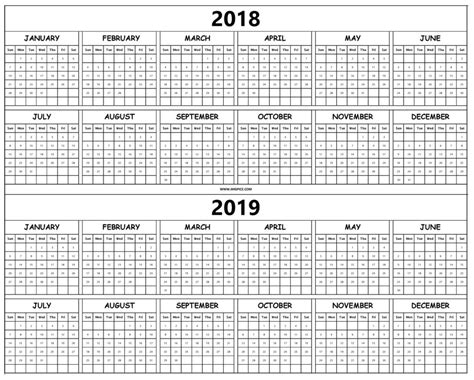 Lovely Free Printable Calendar 2018 And 2019 Free Printable Calendar